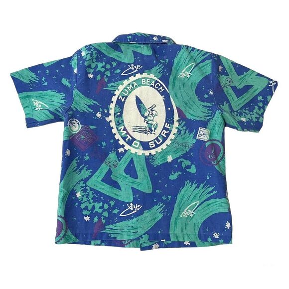 t/o Kids Blue and Green Button Down Shirt - Picture 2 of 8